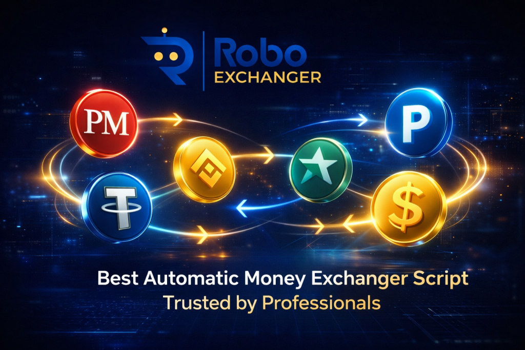 Automatic money exchanger software with global digital exchange theme