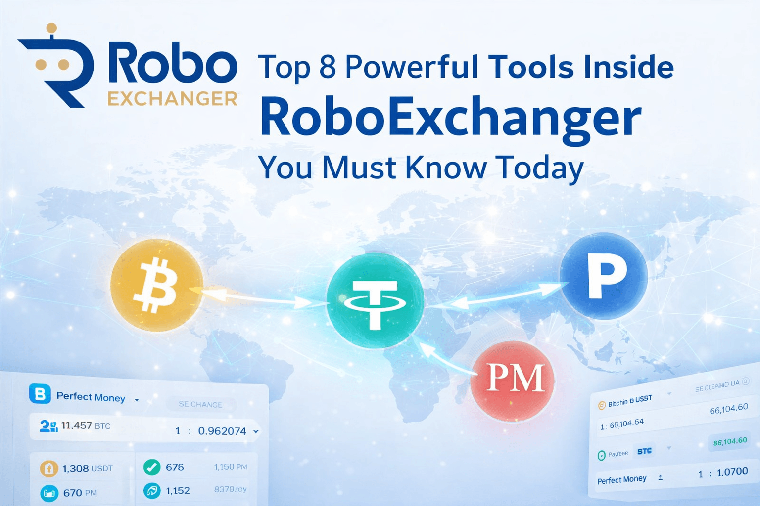 RoboExchanger smart currency exchange platform with Bitcoin USDT Payeer Perfect Money