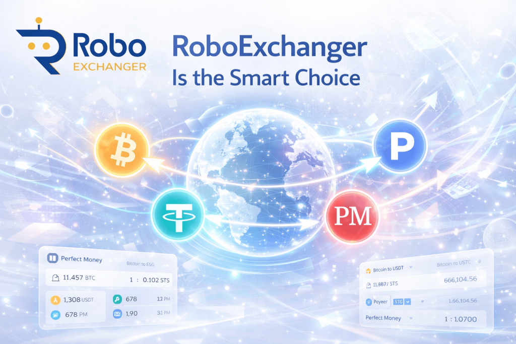 RoboExchanger smart currency exchange platform with Bitcoin USDT Payeer Perfect Money