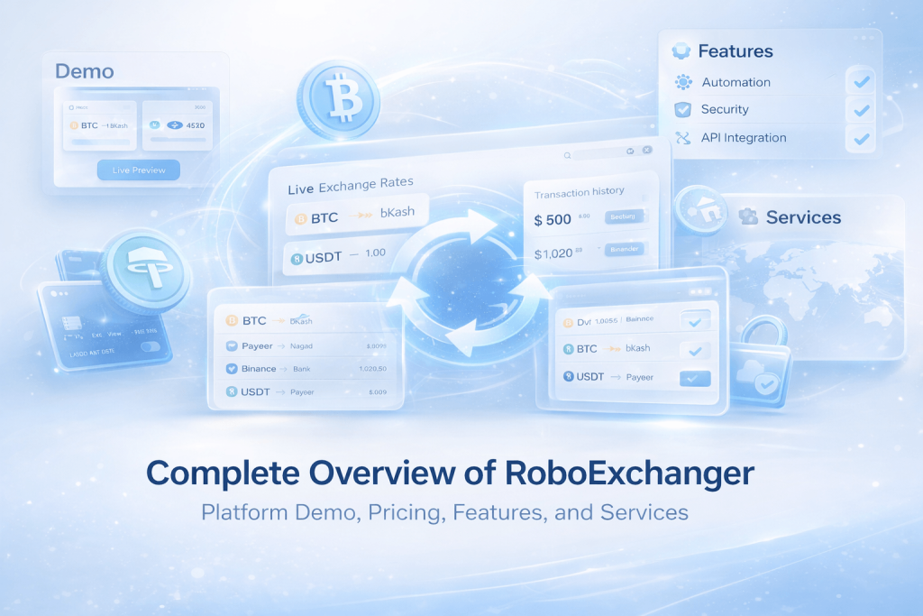 RoboExchanger money exchange automation system dashboard