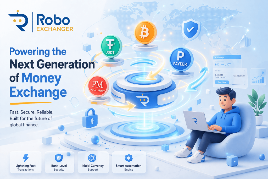 RoboExchanger money exchange script dashboard with multi-currency support and automated transaction system