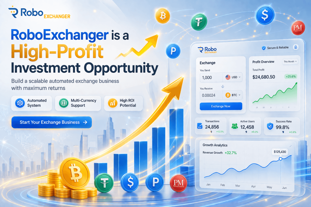 RoboExchanger benefits pricing and live demo interface
